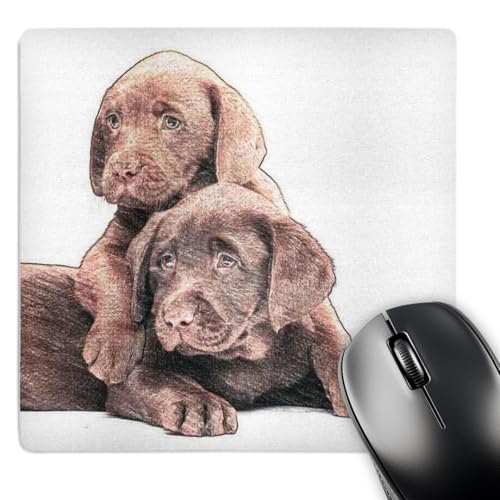 Tapis de souris motif chien Labrador chocolat 3dRose 20,3x20,3 cm