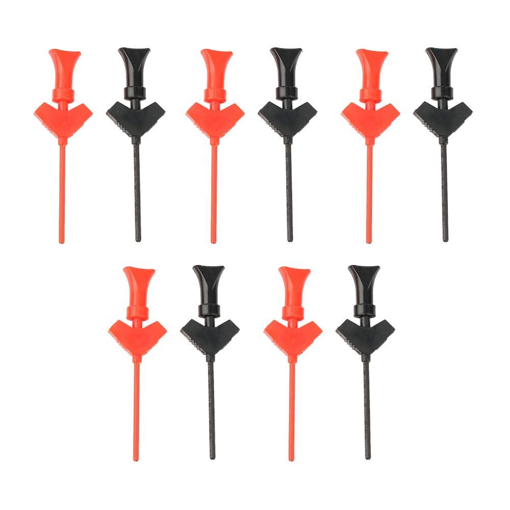 10Pcs Multimeter Hook Test Clip, Walfront P5003 10pcs Mini Grabber Test Probe Hook for SMD IC Test Clips Jumper Logic Analyze Accessories