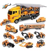 Jenilily Construction Toys Truck Die-cast Vehicle Transporter Car Set Excavator Dump Truck Digger...