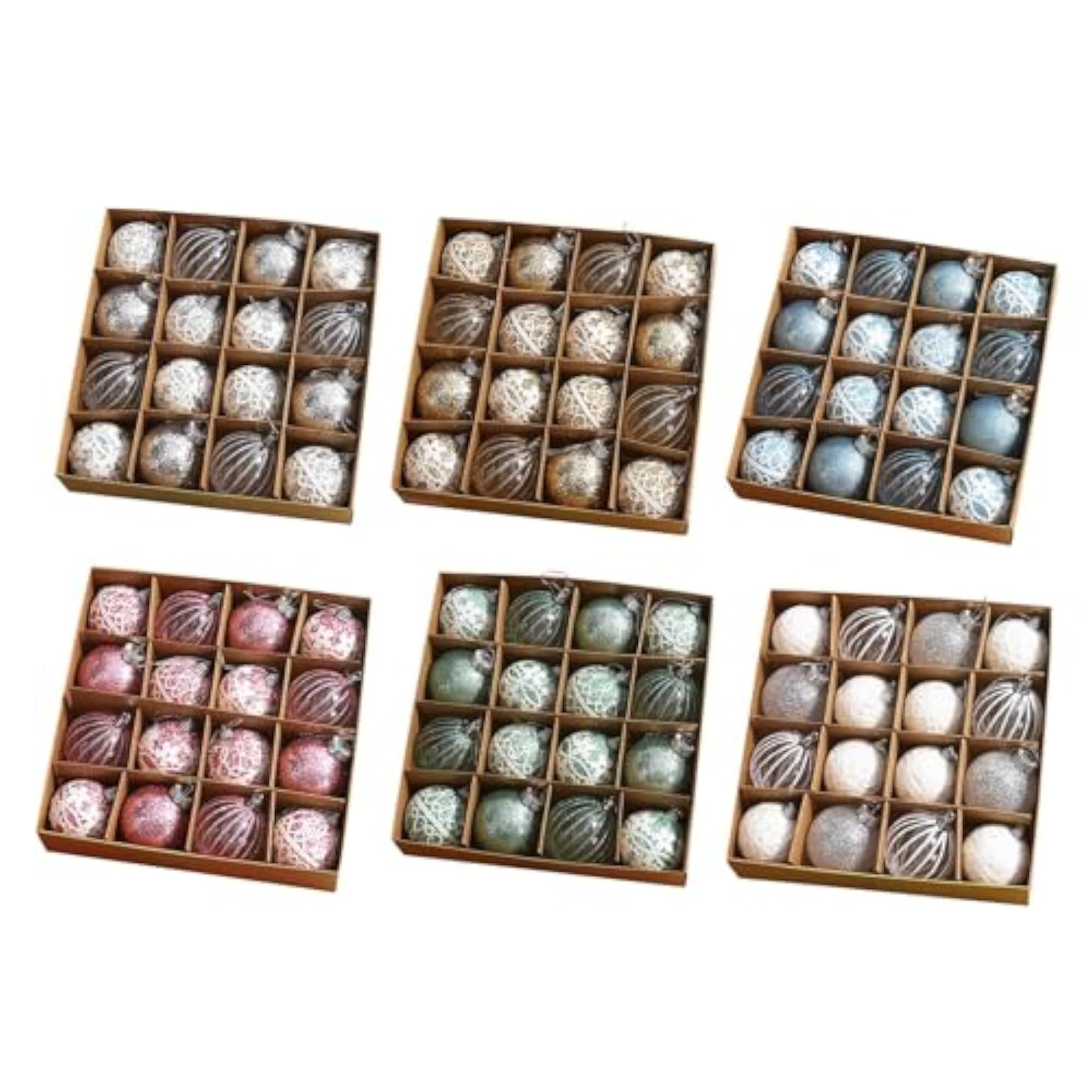 Christmas Ball Ornaments, 16x Charm Pendants