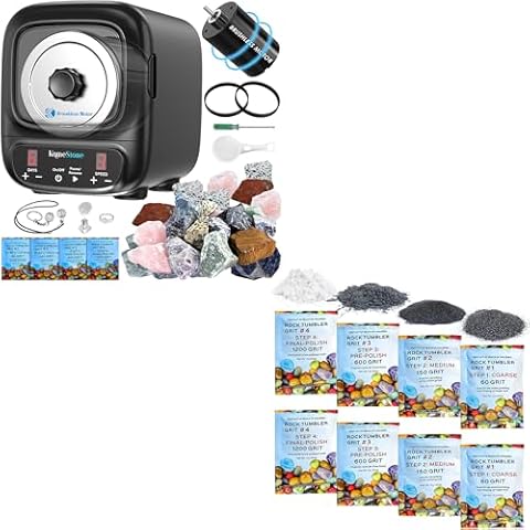 KomeStone K2 Elite Rock Tumbler Kit & Polishing Grits(8 Bgs for 2 Batches) Cover