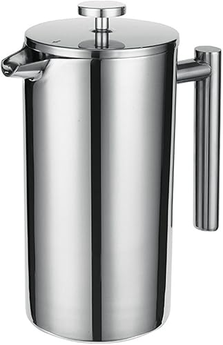 ZBCUUG Cafetera de prensa francesa, prensa de café aislada de doble pared de acero inoxidable de grado 304 con 2 filtros adicionales, 34 onzas (1