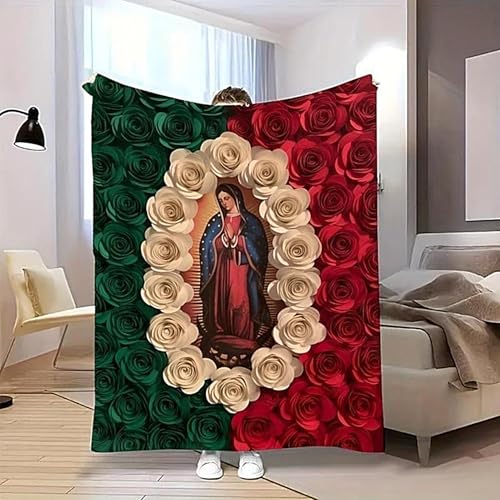 Manta de franela cálida y suave de diseño religioso para sofá y cama 3