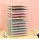 Craftelier - Metallablage mit 6 Papierfächern | Ideal zum Organisieren von Scrapbooking und Bastelmaterial | Größe ca. 35,8 x 33,3 x 33,2 cm - Farbe Pink