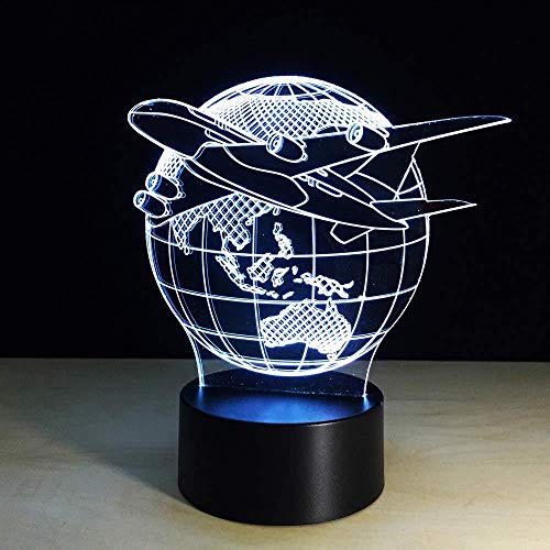 Juguete 3D avión avión de guerra modelo de lámpara luz de noche...