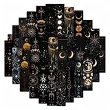 24 marcapáginas de astrología, papel/cartón resistente a la decoloración con 12 motivos del zodíaco/planetario/horóscopo, impresiones de símbolos HD para fanáticos de la astrología y el horóscopo