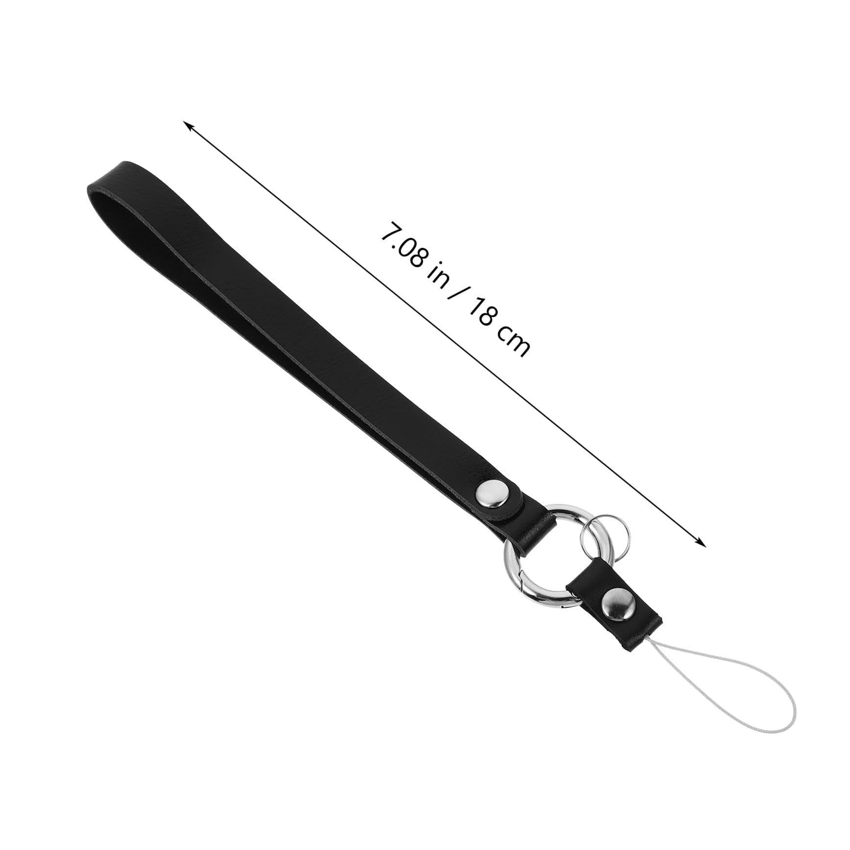 Gadpiparty Handgelenkschlaufe mit Ring, 1 Stück, Leder, Schwarz, Abnehmbar