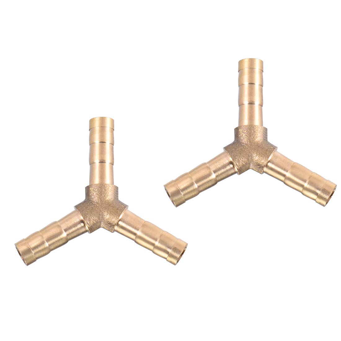 Produktbild von 10er-Set Messing Schlauchverbinder – T/Y-förmig, 3-Wege, 6mm – Für Luft, Wasser, Kraftstoff & Öl