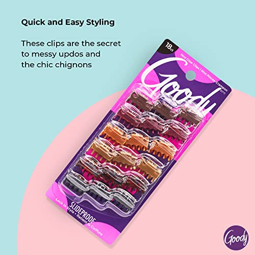 Goody Classics Mini Claw Clips , Assorted Colors - For All Hair Types - Great For Easily Pulling Up Your Hair - Pain-Free Hair Accessories For Women, Men, Boys And Girls, 18 Count (Pack Of 1) #TOP2