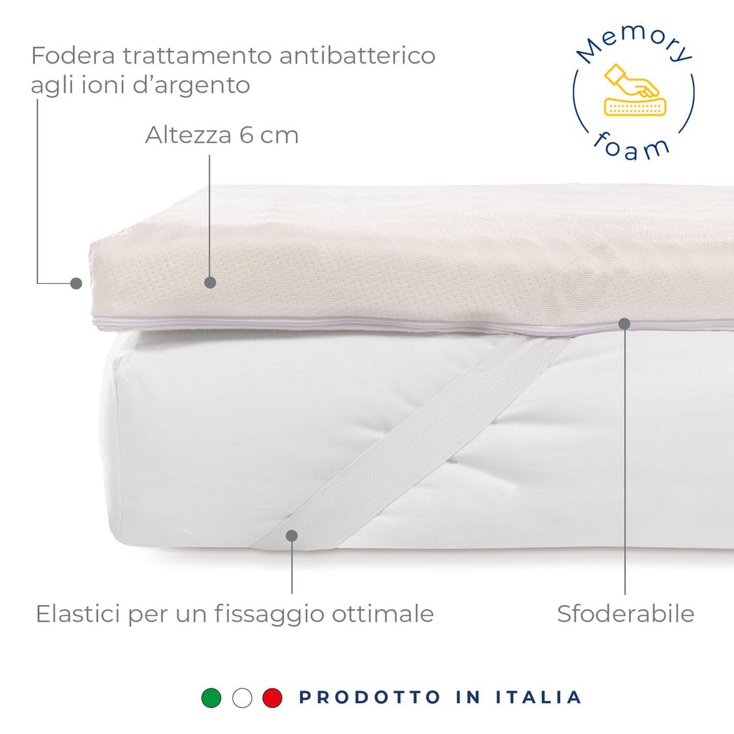Coprimaterasso Topper Memory Caleffi 190cm/160cm