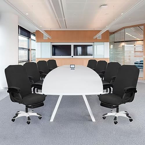 Image of SARAFLORA 2 Pack Office Chair Cover, Stretchable Desk Chair Cover Removable Computer Chair Cover for Office Chair with Zipper Universal Spandex Rotating Chair Cover Anti-dust Chair Slipcover,Black