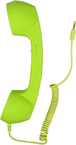 Retro 0.138 in Teléfono Teléfono Celular Receptor Micrófono Micrófono Altavoz para iPhone iPad Teléfonos Móviles Teléfono Móvil Smartphone (Verde)