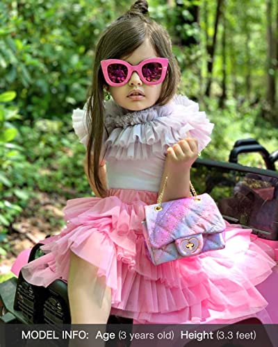 Image of CMK Trendy Kids Kids Pretend Play Purse for Toddler Girls (Pink /Purple Rainbow Glitter)
