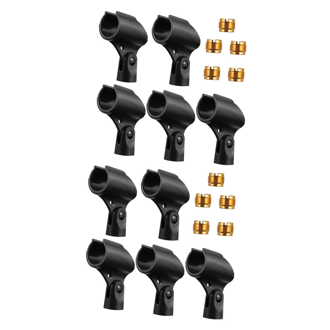 ERINGOGO 10pcs Microphone Stand Holder Clamp Clip Swivel Black