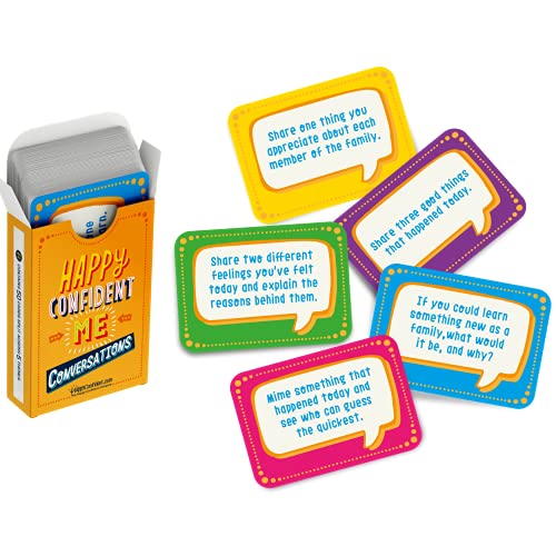 Happy Confident Me Conversations Cards - Cards for the whole family to find new ways to talk share and discover more about each other.