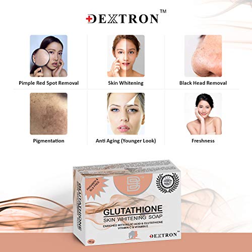 Image of Skin Lightening Soap with 1% Glutathione, Reduces Dark spots, Age Marks for Skin Brightening - 75gm (Regular, 150gm (2 X 75gm))
