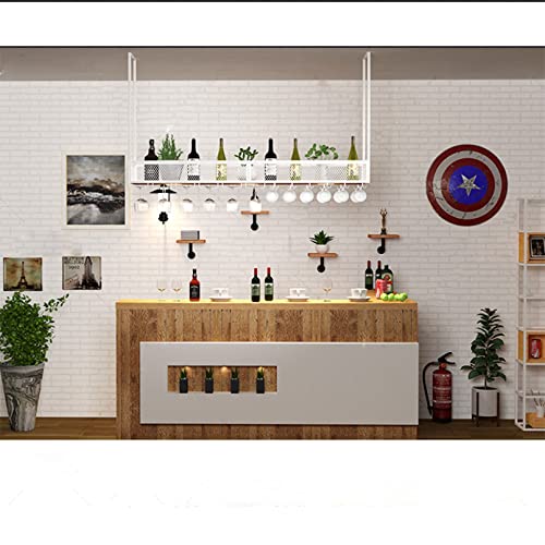 Support de verre à vin à l'envers et étagère en fer forgé robuste