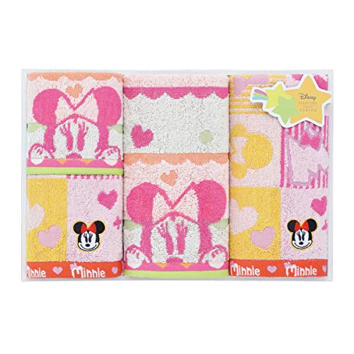 内野 タオル ディズニー タオルギフト ハピネスフレーク フェイスタオル×2・ゲストタオル×2 ピンク UCHINO WR40879 P
