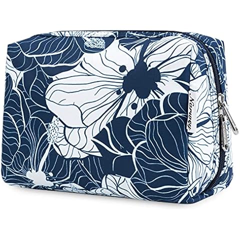 Narwey Blue Lotus Makeup Bag with Compartments Cover