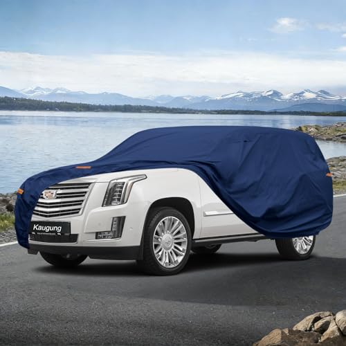 Image of Kaugung Custom Fit SUV Car Cover for Cadillac Escalade & Lincoln Navigator SWB, Heavy Duty Waterproof All Weather Outdoor Protection, Breathable Full Exterior Cover with Vent, Rain Sun Snow UV Proof