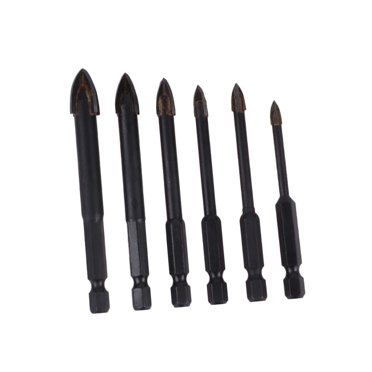 PRETYZOOM 6pcs Multi-Function Drill Bits Ceramic Glass Tile Drill 4mm-12mm Triangle Bit Set Tile for Electric