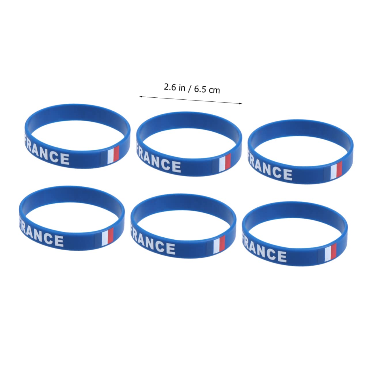 STOBOK Bracelet Silicone Souple Imprimé Drapeau France Taille Unique Accessoire Football Supporter Pour Matchs Sports Internationaux