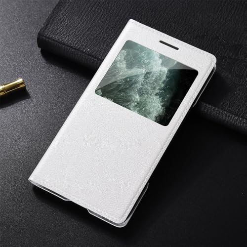 VIPAVA Ultra-Thin Transparent Window Flip Cover Leather Phone Case for Samsung Galaxy S10 S9 S8 Plus S7 S6 Edge Active S5 S4 S3 S4Mini,White,for Samsung S10