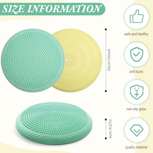 Image of Libima 2 Pcs Wobble Cushion Wiggle Seat Flexible Sensory Seating Balance Disc Board for Men Women Physical Exercise Improving Posture Home Office