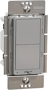 Square D by Schneider Electric X Series 15 Amp Dimmer Light Switch Single-Pole/3-Way for LED, Halogen, Incandescent, and CFL Lighting, 600 Watt, Rocker, Matte Light Almond (SQR22601LA)