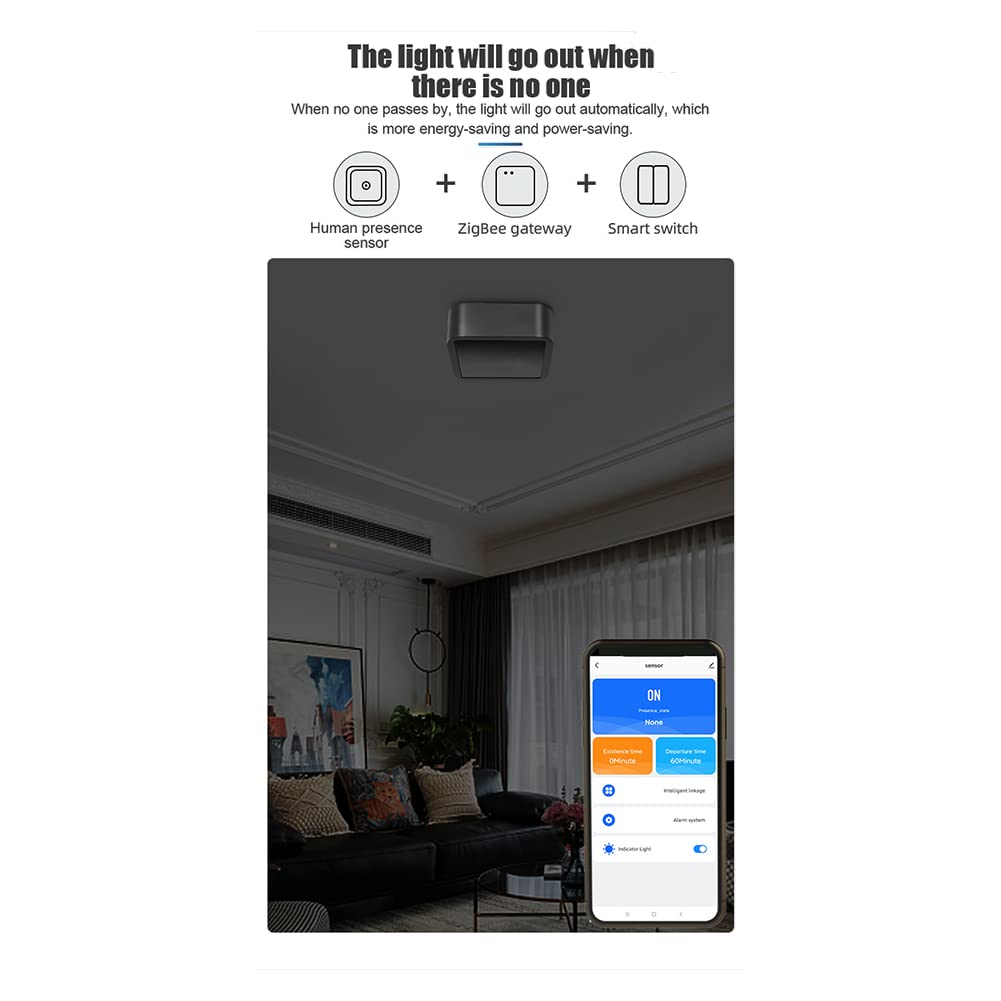 ZigBee Sensor de presencia mmWave Radar de precisión Sensing Hogar inteligente Cuerpo humano Existe Sensor Soporte Tuya
