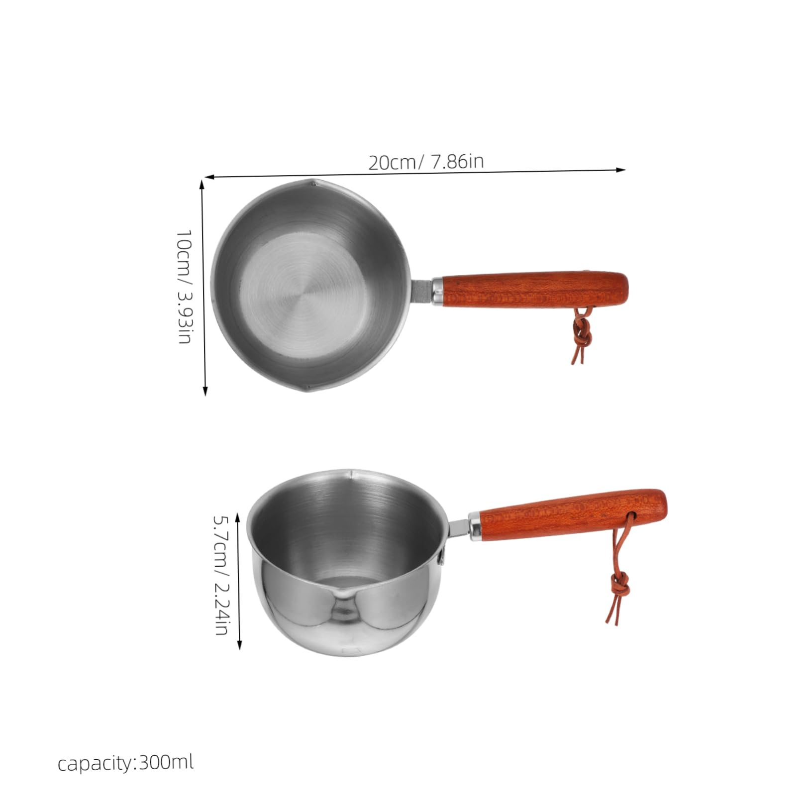 OKUMEYR Mini Butter Warmer Pot Nonstick Stainless Steel Saucepan with Double Spout for Melting and Sauces Stovetops Versatile Kitchen Tool