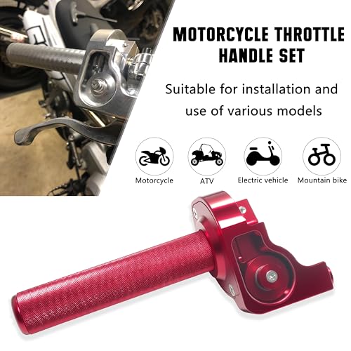 Image of Motorcycle Throttle Assembly,7 /8 inch Quick Twist Throttle Grips with Throttle Cable Aluminum Alloy Universal for CRF KLX SSR TTR 110 125 150 250cc Dirt Pit Bike ATV Mini Bike
