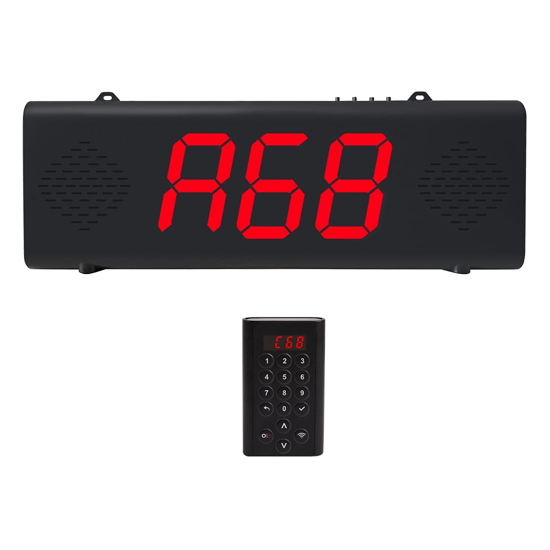 Sistema de Llamada inalámbrico, Buscapersonas Llamadas de Larga Distancia, Timbre para Negocios, Carcasa de Aleación de Aluminio (Pantalla + Teclado) - 39L49T