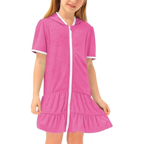 BesserBay Girl's Terry Hooded Cover-up Cover