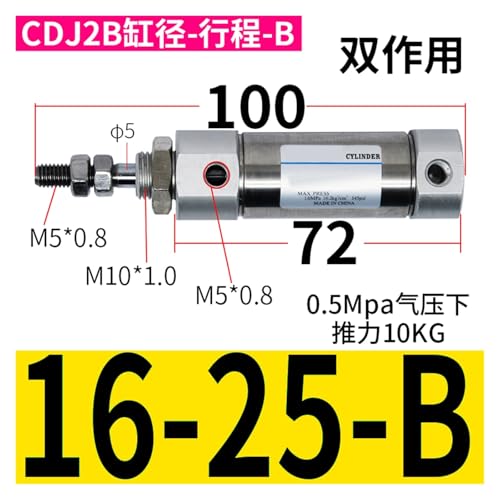Mini cylindre en acier inoxydable CDJ2B robuste à double effet - 3