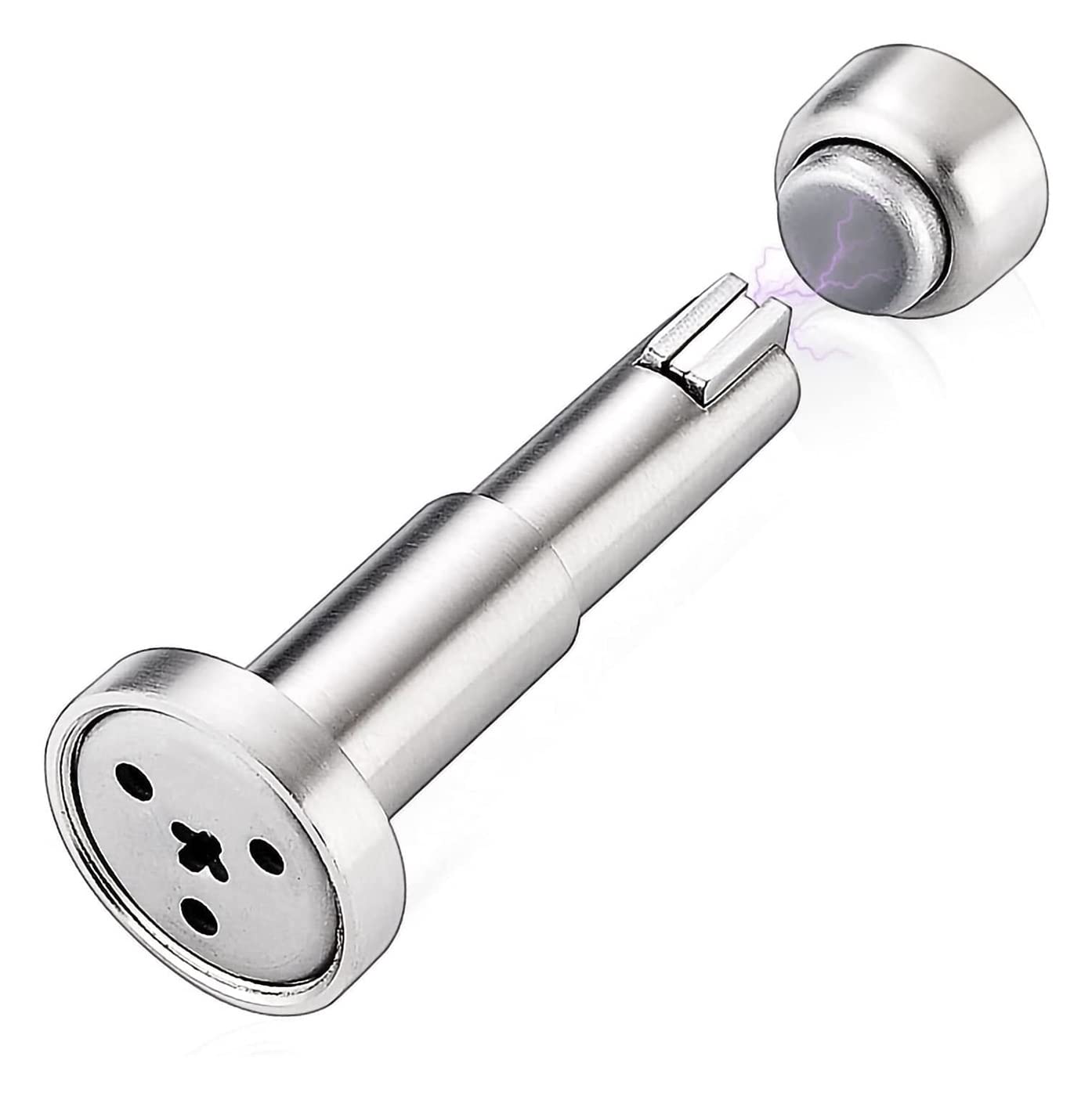 tope de puerta, Tope de puerta magnético altura ajustable, soporte acero inoxidable con montaje en pared y suelo