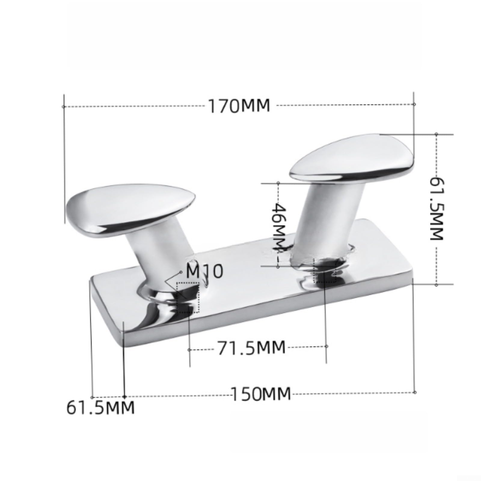Bitta marina in acciaio inossidabile 316 da 15,2 cm per ormeggio a specchio lucidata hardware per yacht barca molo sicuro ormeggio nave finitura argento
