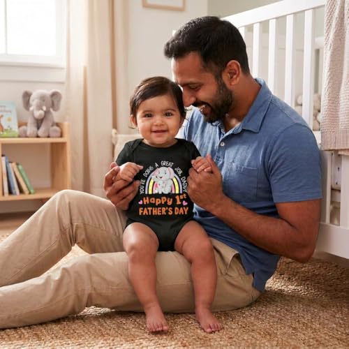 Image of Lillypupp Happy First Father'S Day Newborn Baby Clothes For Boy Girl. Baby Romper For Fathers Day Gift For New Daddy Father Dad Husband.