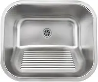 Tanque para Lavanderia Monobloco em Aço Inox Escovado 55x45 com Válvula
