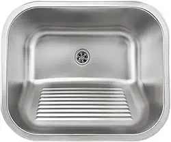 Tanque para Lavanderia Monobloco em Aço Inox Escovado 55x45 com Válvula