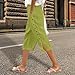 Aniywn Cute Shorts for Women Comfy Summer Fashion Knee Length Side Button Up Drawstring High Rise Pockets Loose Linen Short Green