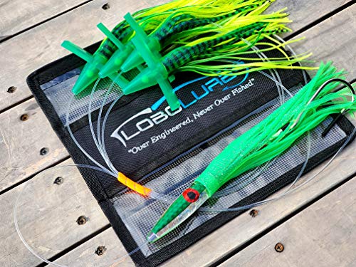 Lobo Lures #222 Green Machine Tuna Bullet 400lb Leader y Gancho 10/0 miniatura 3