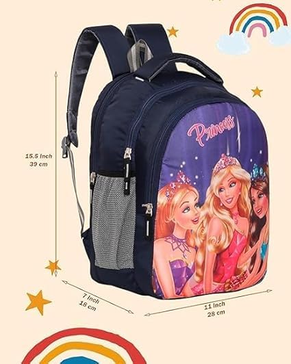 Image of Polyester kids Primary School Backpack, 30 Litres, Cartoon Print, for Tuition, Nursery to 5th Standard Boys and Girls Lightweight cartoon Bag