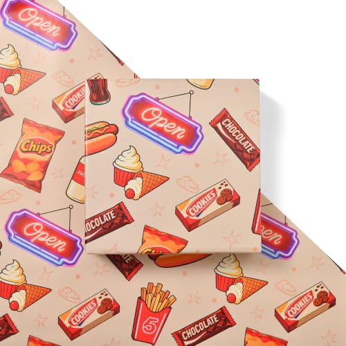 Sikiweiter 6 Sheets Convenience Store Wrapping Paper, 19.7 x 27.6 Inches
