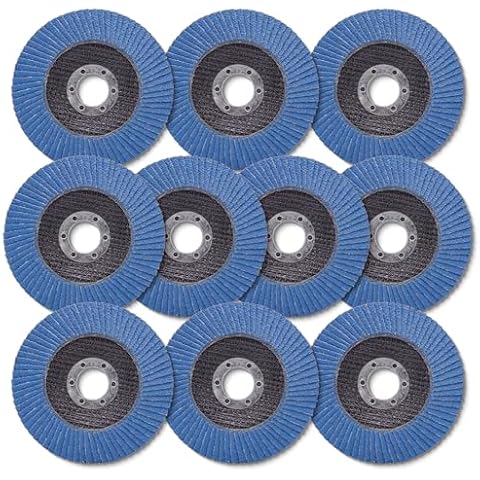 10 Pack Flap disc 4 1/2, 60 Grit Zirconia 4 1/2 Inch Grinding Discs for Angle Grinder, 4.5" x 7/8" Type 29 Grinding Wheels for Grinding, Rust Removal, Sanding and Finishing Cover
