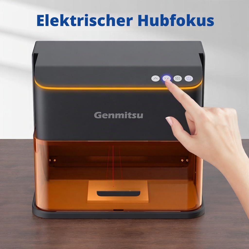 Genmitsu Kintix Galvo Lasergravierer 5000mW, Klasse 1 | 90000 mm/min Ultraschnell, 200 x 100 mm, kompatibel mit LightBurn & App