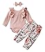 Jurebecia Ropa Bebe Niña Conjuntos Bebe Niña Recien Nacido Bebé con Capucha Floral Sudadera Tops Pantalones Ropa Trajes Rosa 3-6 Meses