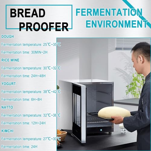 Edelstahl-Teig-Proofer mit Feuchtigkeitskontrolle für perfekte Sauerteig-, Hefe- und Brioche-Gärung