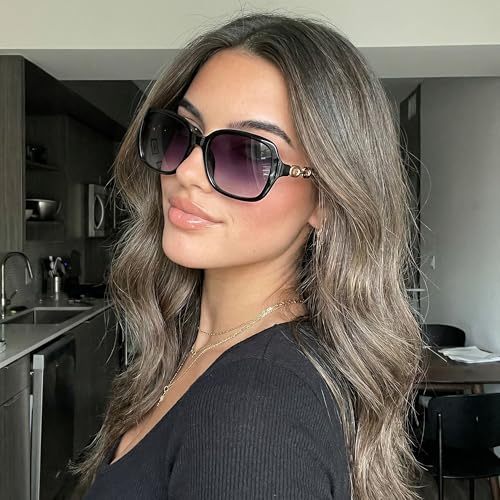 Image of SIPHEW Women's Polarized Sunglasses w UV400 Protection,Classic Sun Glasses | Vintage Sunnies,Wraparound Shade,Lightweight & Comfortable,Big Sunnies eyewear,Driving,Outdoors