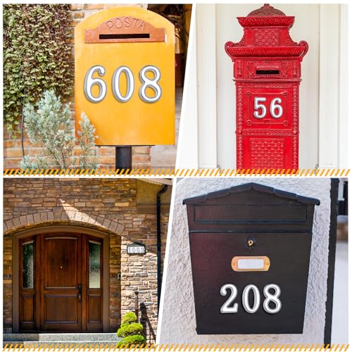 Image of opasyo 30 Pieces Mailbox Numbers for Outside 2 inch 0-9 Self-Adhesive Mail Box Numbers,3D Gold House Numbers for Mailbox, Apartment, House, Trash Bins,Office Hotel Room (All silver, 2inch)